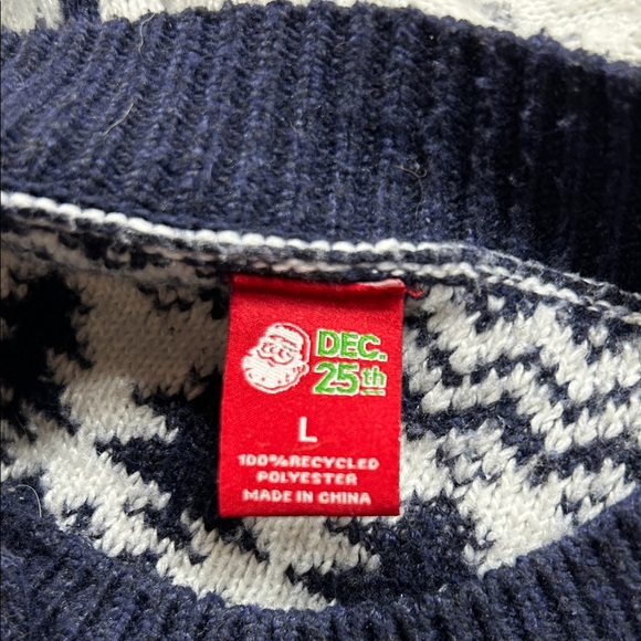 Navy and White Women's Cardigan Sweater - Picture 3 of 4